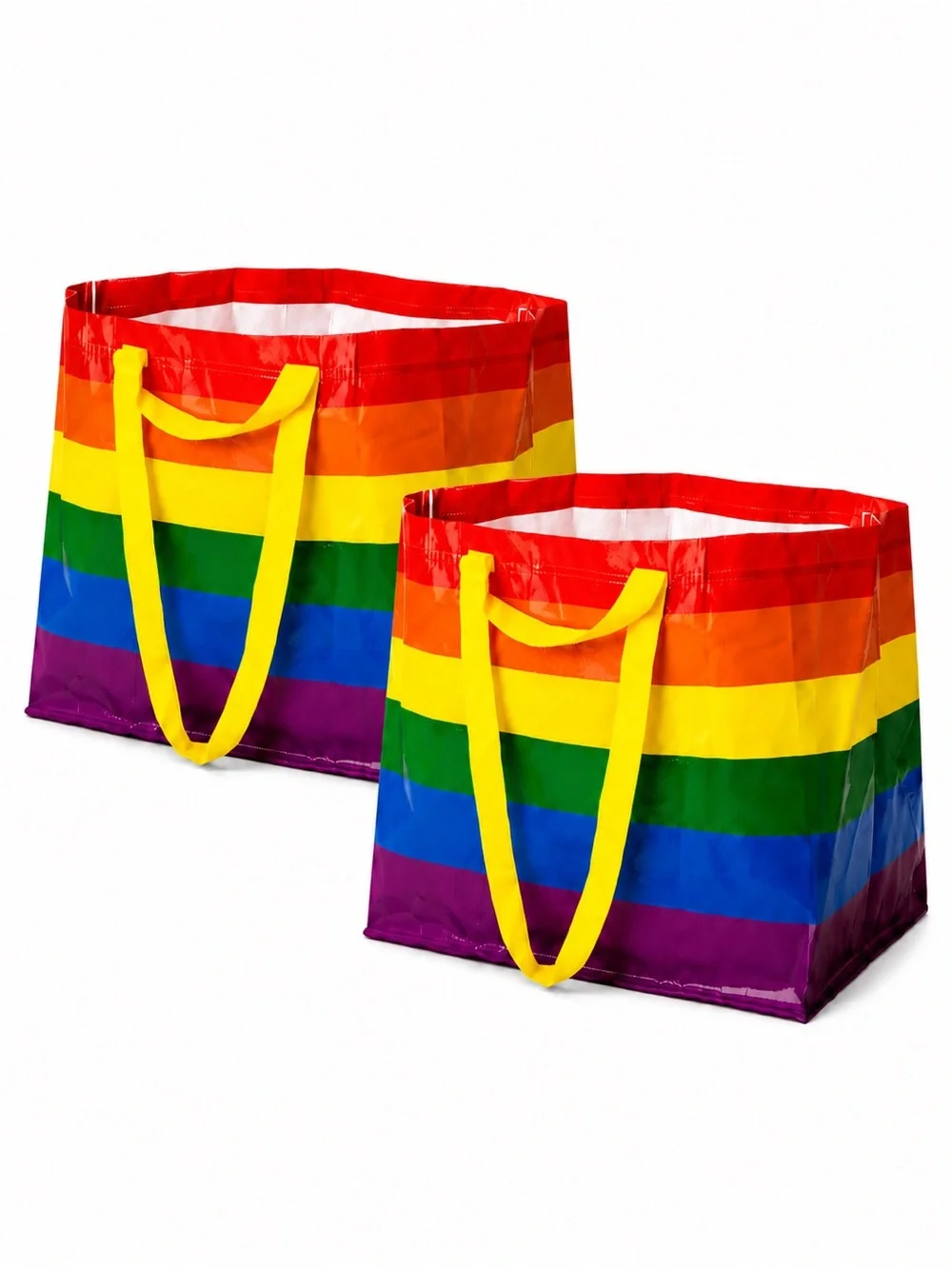 IKEA STORSTOMMA Rainbow Shopping Storage Bags Set of 2 New